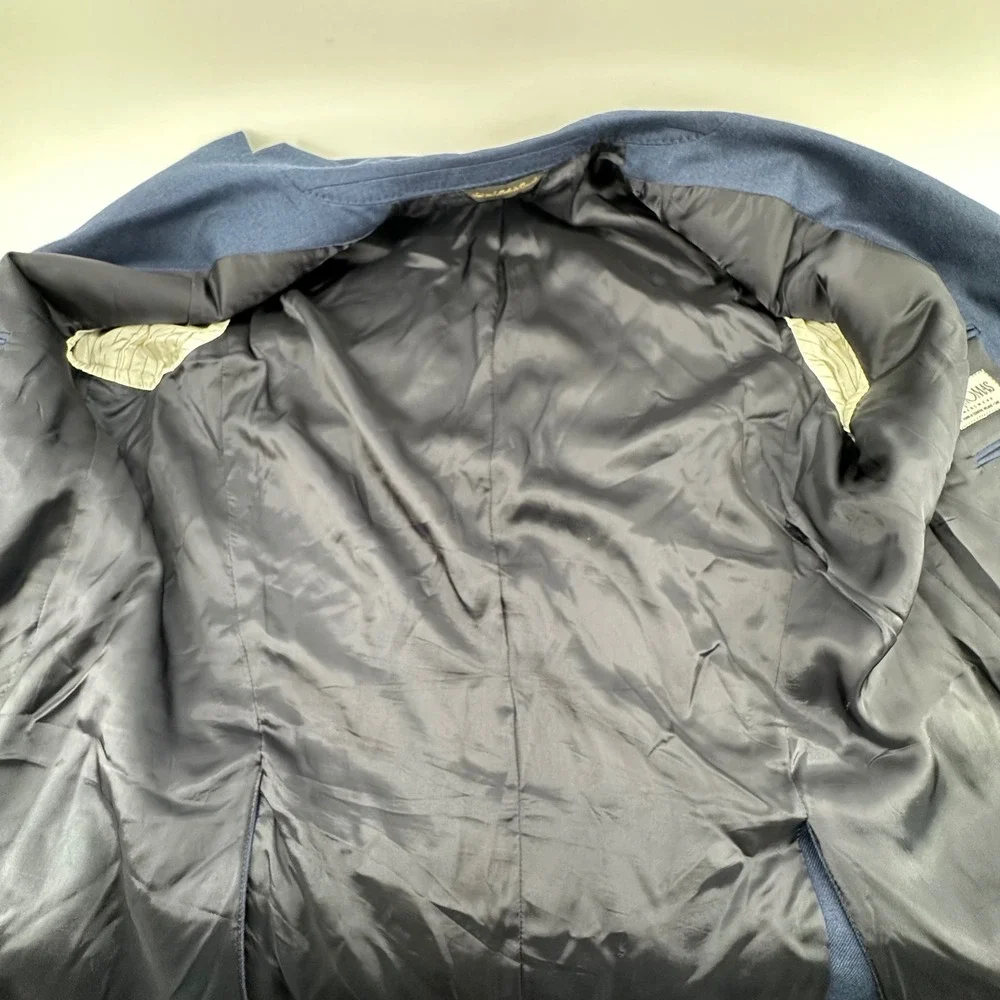 Valenza Cashmere Blazer Mens 44L Blue Made in‎ Canada Sport Coat Classic Lux